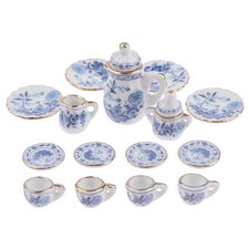 15pc Vintage Miniature White Porcelain Tea Set Pot Cup Plate for Tableware House picture