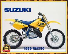 1989 Suzuki RM250 - Motocross - Motorcycles - Metal Sign 11 x 14 picture