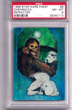 1996 STAR WARS FINEST REFRACTOR #8 CHEWBACCA PSA 8 picture