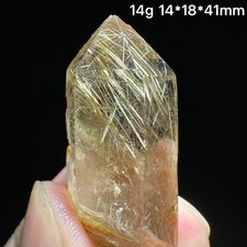 Golden Rutilated Quartz Specimen Rutile Inclusion Reiki Collectible Crystal picture