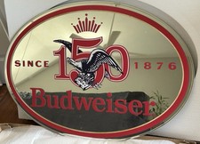 Brand NEW Large Budweiser Anniversary 150 Frameless Mirror 38”x 26.5” & T shirt picture
