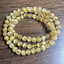 Genuine Natural Gold Rutilated Woman Bracelet Necklace 5mm Wide 25cm Length picture