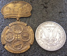 Antique 1915 Colorado Springs Grand Lodge Medal Badge picture