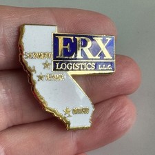 Vtg ERX Logistics California State Enamel Lapel Pin Sacramento Newark Ontario picture