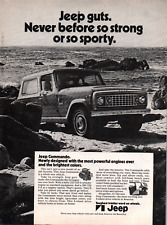 1972 Jeep Commando on Rocky Beach Vintage B&W Print Ad Wall Art picture