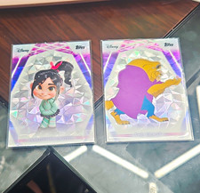 Topps 2023 Topps Chrome Disney 100 2-Card Lot Vanellope #109 Beast #11 picture