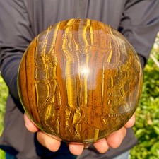4.47LB Large Natural Tiger's Eye Ball Quartz Crystal Sphere Gem Healing Décor picture