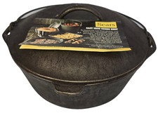 Vintage 1960s Sears #8 Cast Iron Dutch Oven Lodge Smooth Bottom Original Insert picture