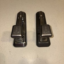 Vintage Arrow 202 Desk Stapler Set -Chrome & Industrial Gray - 1940s Mid-Century picture