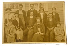 Antique 1920s Photo School Class Students Group Portrait Flapper Bob Haircut B&W picture