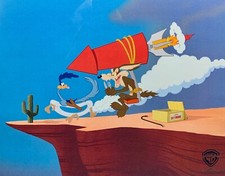 Warner Bros WILE COYOTE ROADRUNNER Sericel Animation Art Cel Acme Sky Drone picture