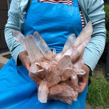 13.99LB Natural Transparent White Quartz Crystal Cluster Specimen Healing 6360 picture