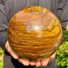 4.47LB Large Natural Tiger's Eye Ball Quartz Crystal Sphere Gem Healing Décor picture