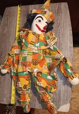 Vintage Handmade Circus Clown CREEPY Halloween Fall Colors With Some Damage picture