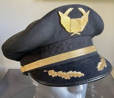 Vintage Continental Airlines Pilot Dress Hat Visor by Bancroft picture