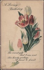 A Loving Birthday Greeting with Colorful Tulips Verse 1918 Flowers Ansonia, CT picture