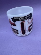 Vintage Federal Milk Glass Mug Minneapolis St. Paul Minnesota Mug IDS Minnehaha picture