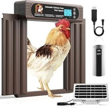 Automatic Chicken Coop Door Solar Powered, Extra Large Size, Anti-Pinch Desig... picture