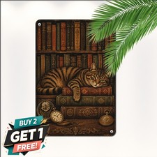 vintage cat old books illustration tabby lounging stacked picture