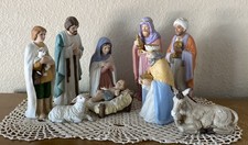 Vintage Taiwan 10-piece Homco Bisque Nativity Set #5110 Original Styrofoam picture