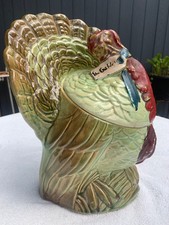 RARE * GREEN * 1945 McCoy Turkey Cookie Jar with Cold Paint * The Gobbler * picture