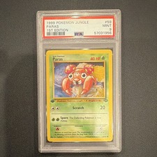 Pokémon 1999 Jungle Paras #59 1st Edition PSA 9 Mint English Card picture