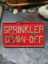 Antique Early 1900 Grinnell Gamewell Emergency Sprinkler Painted Iron Fire Sign picture