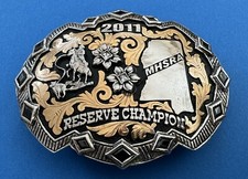 Vintage Gem 2011 Mississippi HS Rodeo Reserve Champion Berg Trophy Belt Buckle picture