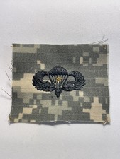 GENUINE US ARMY BASIC COMBAT PARACHUTE AIRBORNE WING ON ACU CAMO 1 STAR 100826-3 picture