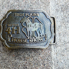 Wyoming Studio Art Works High Plains Western Americana 4H Horse Show Buckle 1979 picture