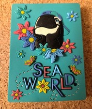 1990 Vintage Seaworld Park Refrigerator Magnet Shamu Dolphin Seal Shark Whale picture