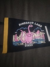 Vintage Dinosaurland Pennant Vernal Utah Dinah Pink Purple Scarce Dino Dinosaur picture