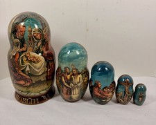 5 pcs Nesting Doll - Matryoshka ”Nativity” picture