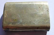 Antique Vtg Cigarette Pack Flask Calling Card Pocket Holder Soldier Military ? picture