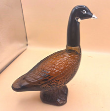 VTG AVON CANADA GOOSE WILD COUNTRY AFTER SHAVE AMBER GLASS BOTTLE FIGURAL DECANT picture