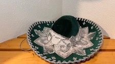 Salazar Yepez Decorative Green Velvet Hat with Silver Accents – New / Excellent picture