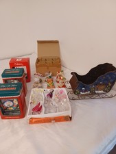 VINTAGE 1980S CHRISTMAS ORNAMENTS HANDCRAFTED HANDPAINTED TOTAL OF 16… picture