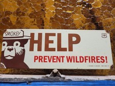 VINTAGE SMOKEY BEAR PORCELAIN SIGN OLD 1978 FOREST SERVICE AGRICULTURE PARK FIRE picture