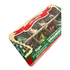 NEW Christopher Radko Shiny Brite Set 8 Glass Bell Ornaments 2.5