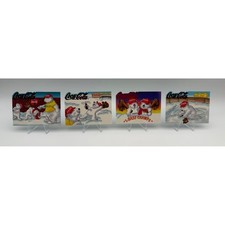 Vintage 1996 Coca-Cola Polar Bears T-Ball Practice Die-Cut Trading Cards Set 4 picture