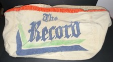 Vintage Canvas The Record Newspaper Paper Boy Delivery Bag New Jersey RARE HTF picture