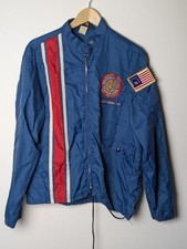 Vintage Swingster IBEW Local 716 Union Windbreaker Jacket 1976 Flag Patch M picture