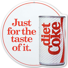 Coca-Cola Diet Coke Just for the Taste Layered Metal Sign picture