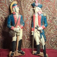 Vtg pair of  Revolutionary War Soldiers Cast Metal Wall Hanging 18