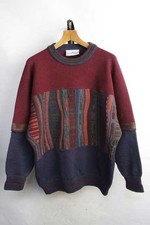 Snowy Peak 3D Wool Sweater Men M NZ Made MultiColor Vintage (Ages 14+) picture