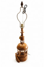 OOAK Belarus Karelian Birch Gazebo Table Lamp 36