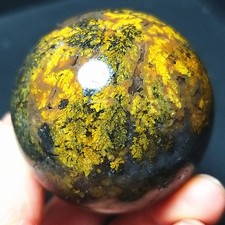 RARE 160.5G Natural Beautiful Colorful Agate Flower Of Grass Crystal Ball A4431 picture