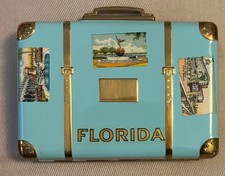 Vintage 1950s Florida Souvenir Suitcase Style Compact EXCELLENT/MINT picture