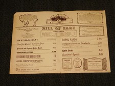 VINTAGE THE FORT RESTAURANT BILL OF FARE DENVER COLORADO NANCI JACK KROHN MENU picture