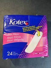 NOS VTG Kotex Thin Maxi Pads 24 Count 1990s Y2K Movie TV Prop Sealed Retro picture